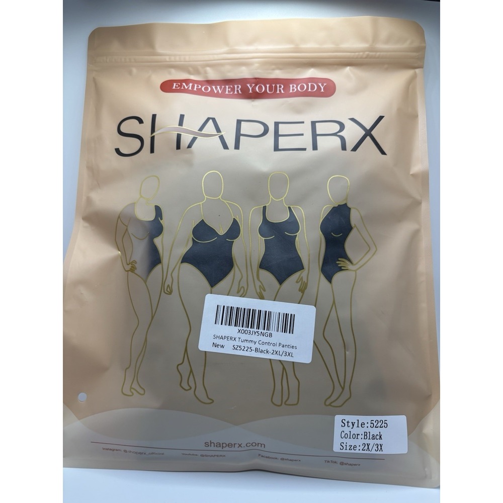 Shaperx 5225 Butt Lifter Panties‎ High Waist Tummy Control Beige Size 2X/3X